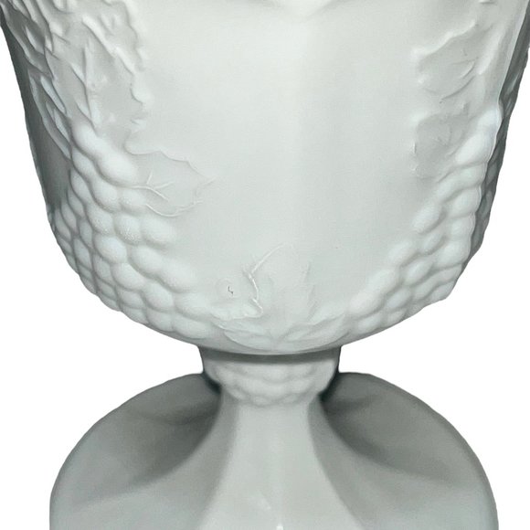 Vtg Indiana Glass Co Set of 2 Milk Glass Colony Grape Harvest Water/Wine Goblets - Picture 7 of 8